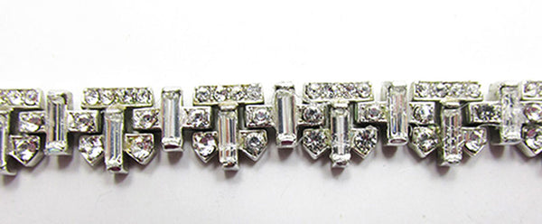 Crown Trifari Vintage Jewelry 1950s Mid-Century Diamante Bracelet - Close Up