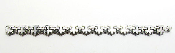 Crown Trifari Vintage Jewelry 1950s Mid-Century Diamante Bracelet - Back