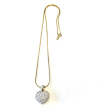Ross Simons Vintage 2000s Designer CZ and Gold Plated Heart Locket - Front - Thumbnail