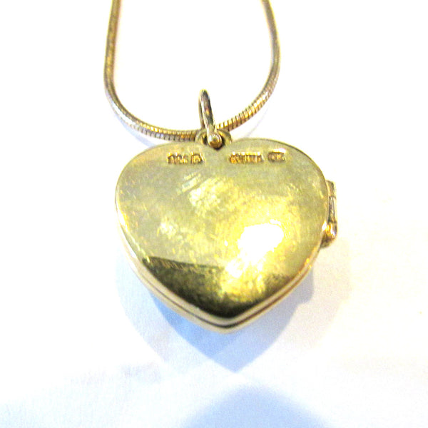 Ross Simons Vintage 2000s Designer CZ and Gold Plated Heart Locket - Back