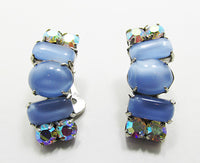 La Rel Vintage Unique Mid-Century 1950s Blue Moonstone Earrings - Thumbnail
