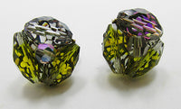 Vogue Vintage 1950s Eye-Catching Mid-Century Crystal Button Earrings - Thumbnail