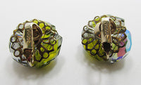Vogue Vintage 1950s Eye-Catching Mid-Century Crystal Button Earrings - Thumbnail