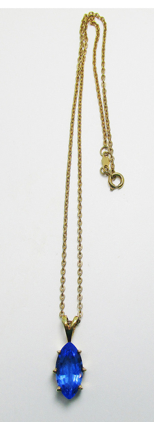 Sarah Coventry Vintage Delicate Mid Century Sapphire Blue Pendant